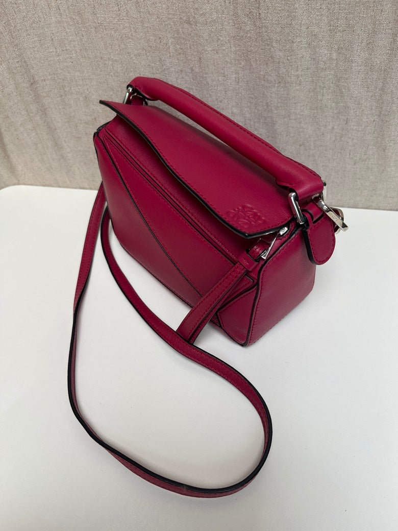 Celineline Pazzle Mini Red Leather Shoulder Bag