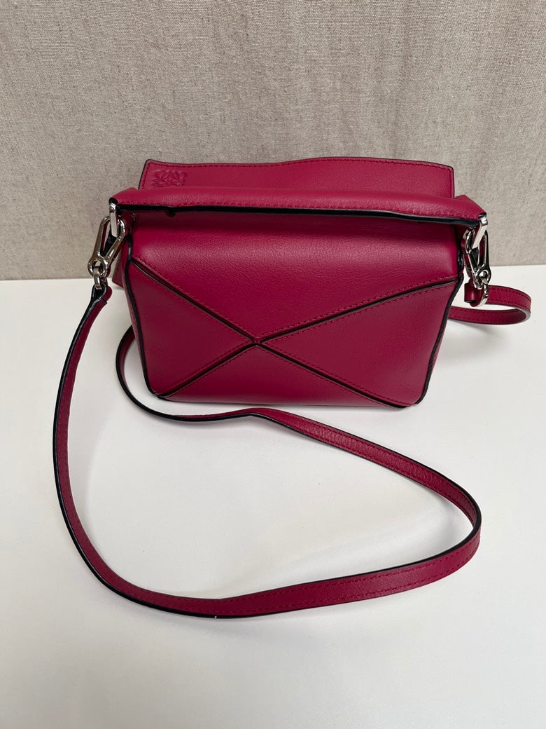 Celineline Pazzle Mini Red Leather Shoulder Bag