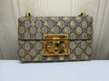 Gucci Padlock GG Supreme Bee Canvas Small Shoulder Bag Beige Gold