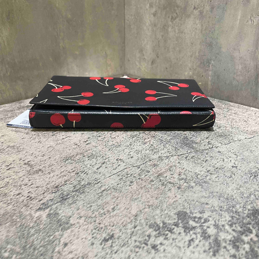 Saint Laurent Kate Black Cherry Print Leather Clutch Bag Medium