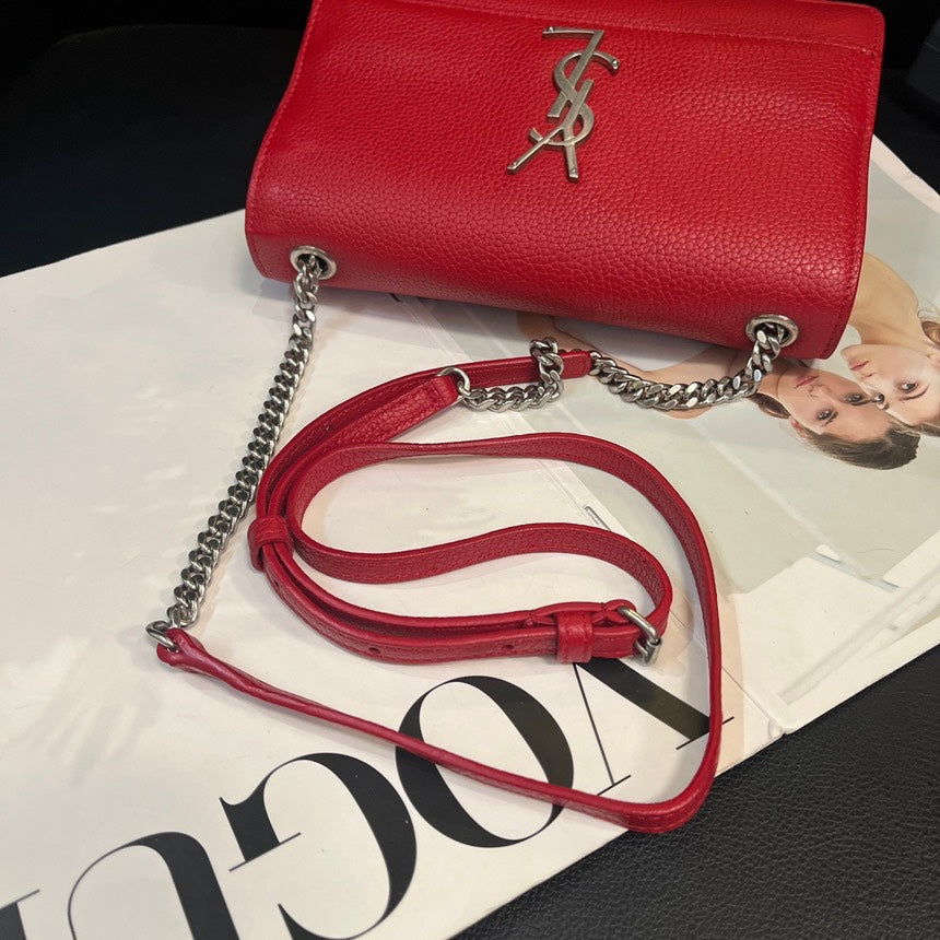 Saint Laurent YSL Red SiLouis Vuittoner Crossbody Bag