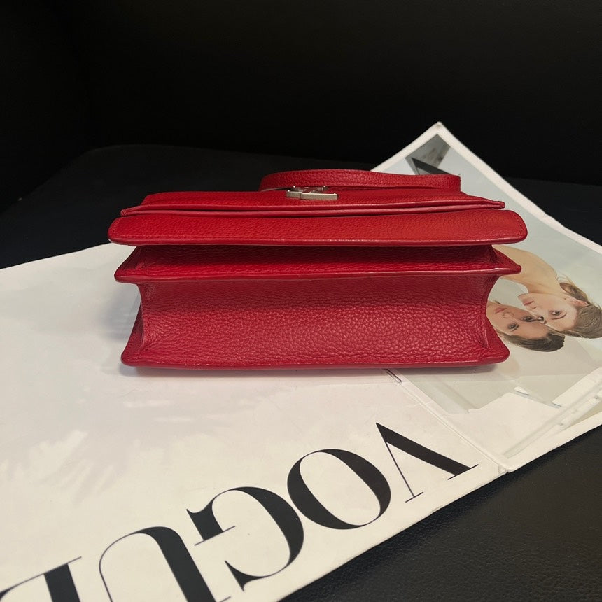 Saint Laurent YSL Red SiLouis Vuittoner Crossbody Bag