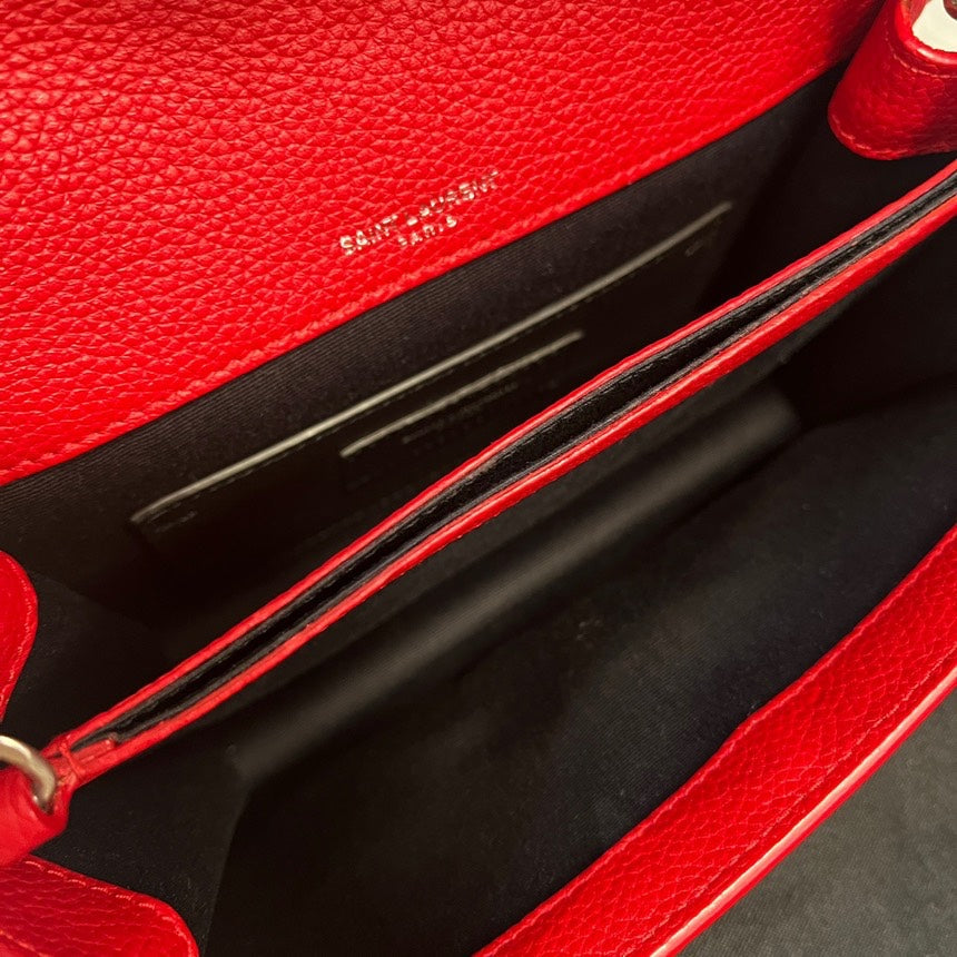 Saint Laurent YSL Red SiLouis Vuittoner Crossbody Bag