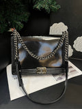 Chanel Leboy Black SiLouis Vuittoner Large Crossbody Bag