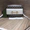 Gucci 1955 Supreme Canvas White Leather Shoulder Bag Medium