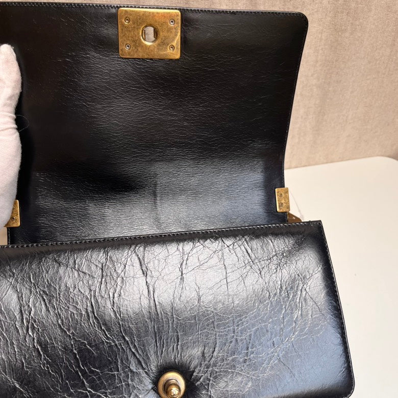 Chanel Leboy Medium Black Quilted Leather Shoulder Bag