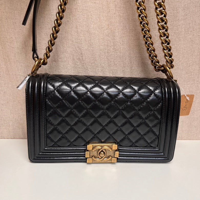 Chanel Leboy Medium Black Quilted Leather Shoulder Bag