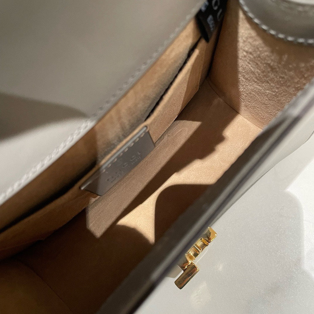 Gucci SyLouis Vuittonie Small Grey Leather Shoulder Bag