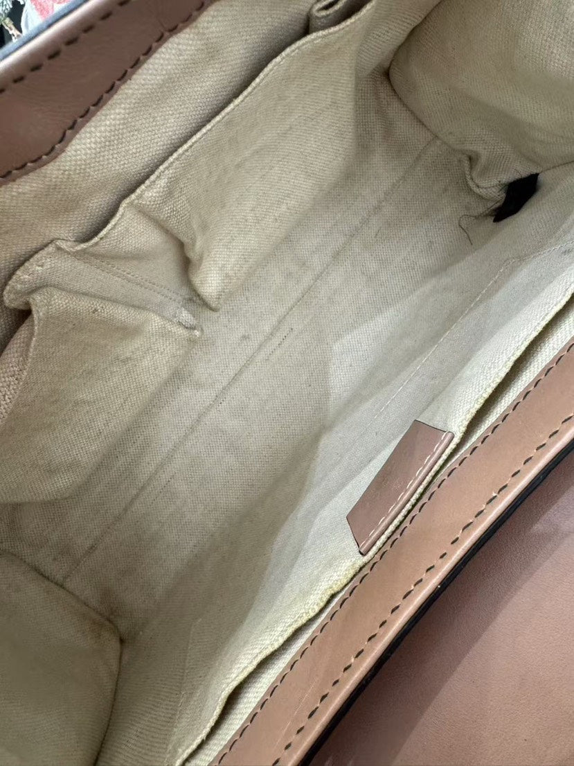 Gucci Emily Beige Leather Chain Shoulder Bag Medium