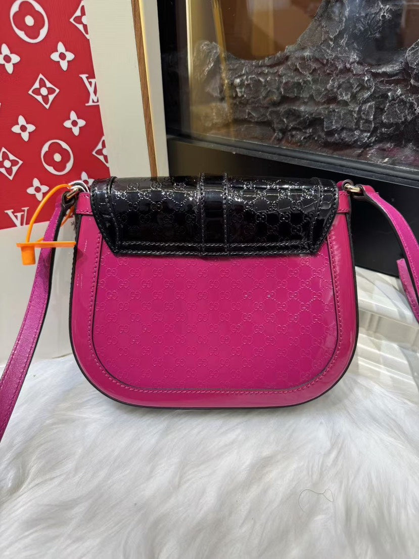 Gucci Multicolor Black Pink Gucci Canvas Leather Crossbody Bag MeDiorum