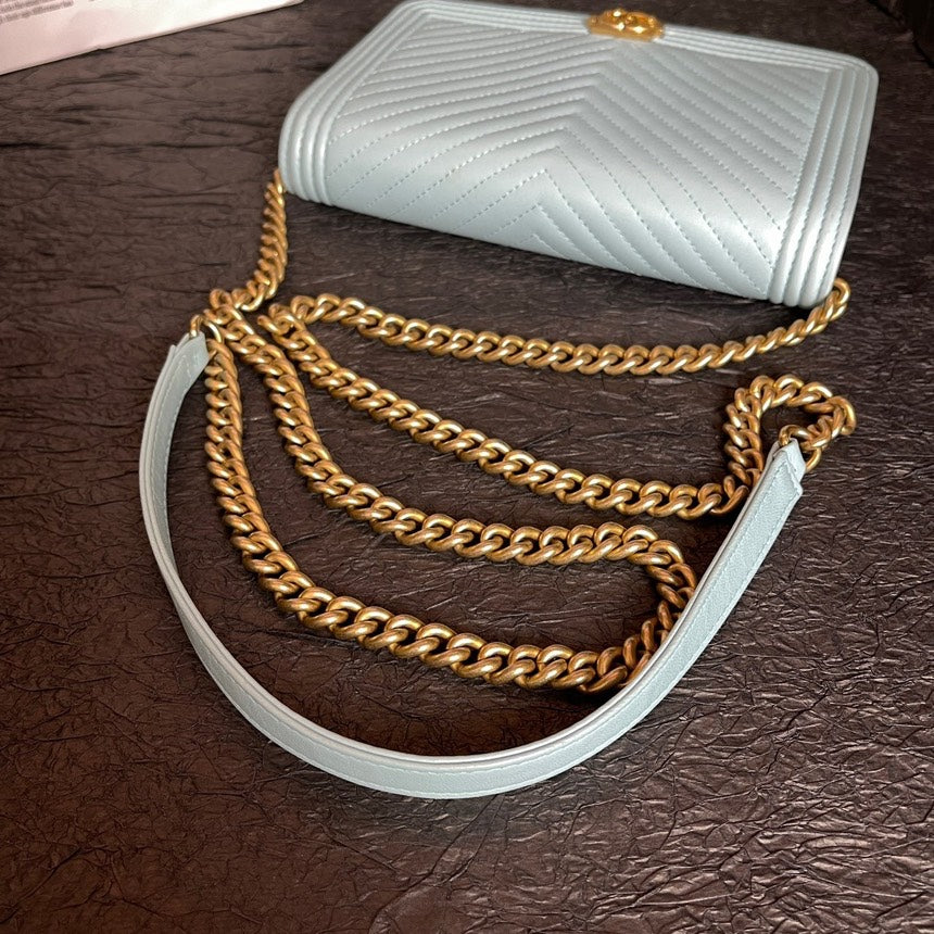 Chanel Baby Blue LeBoy WOC Crossbody Bag