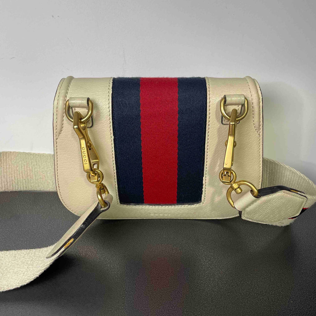 Gucci OphiDiora White Leather Crossbody Bag