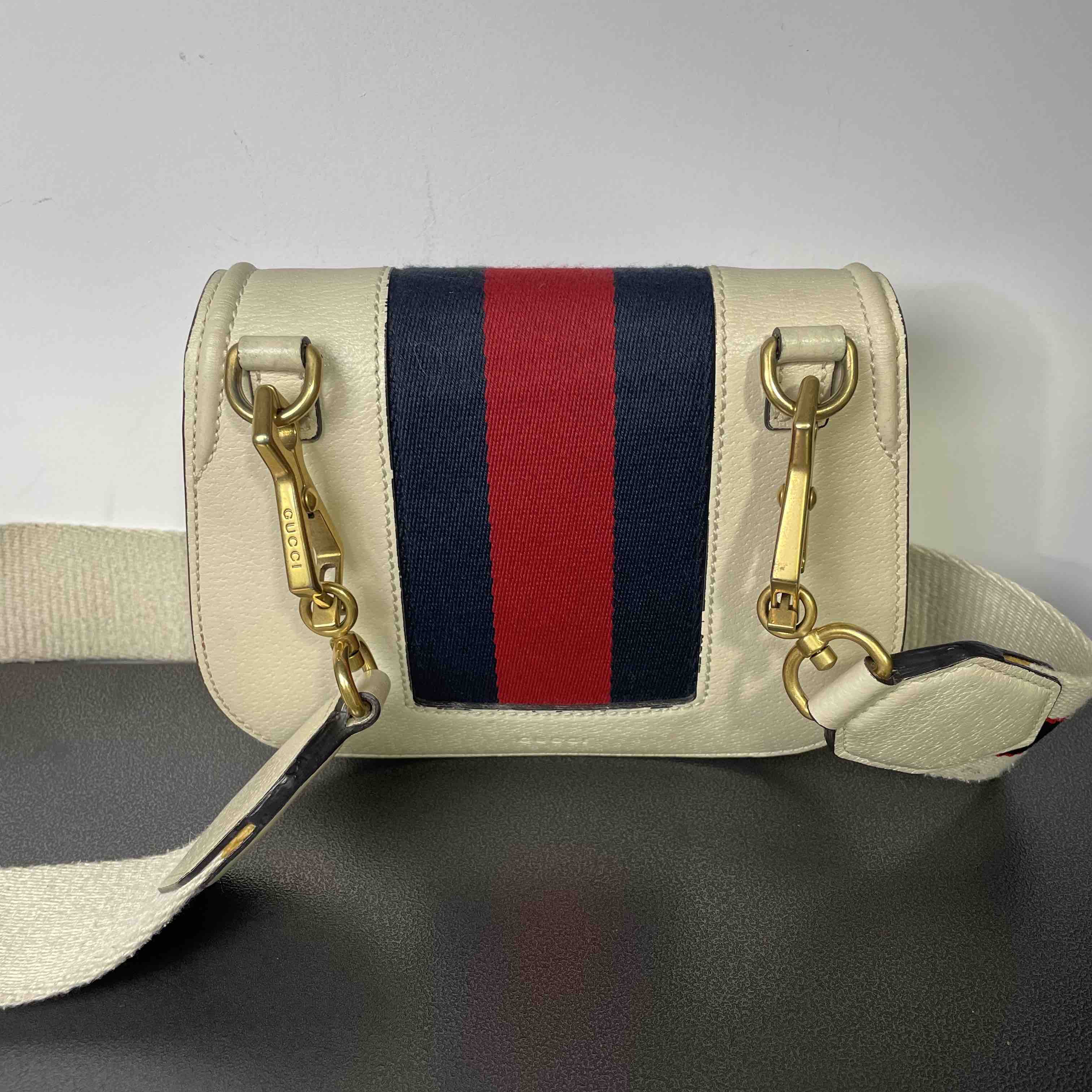 Gucci OphiDiora White Leather Crossbody Bag