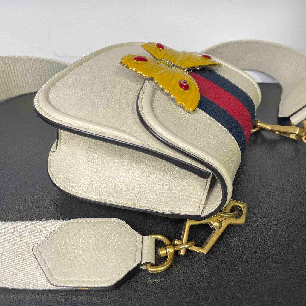 Gucci OphiDiora White Leather Crossbody Bag