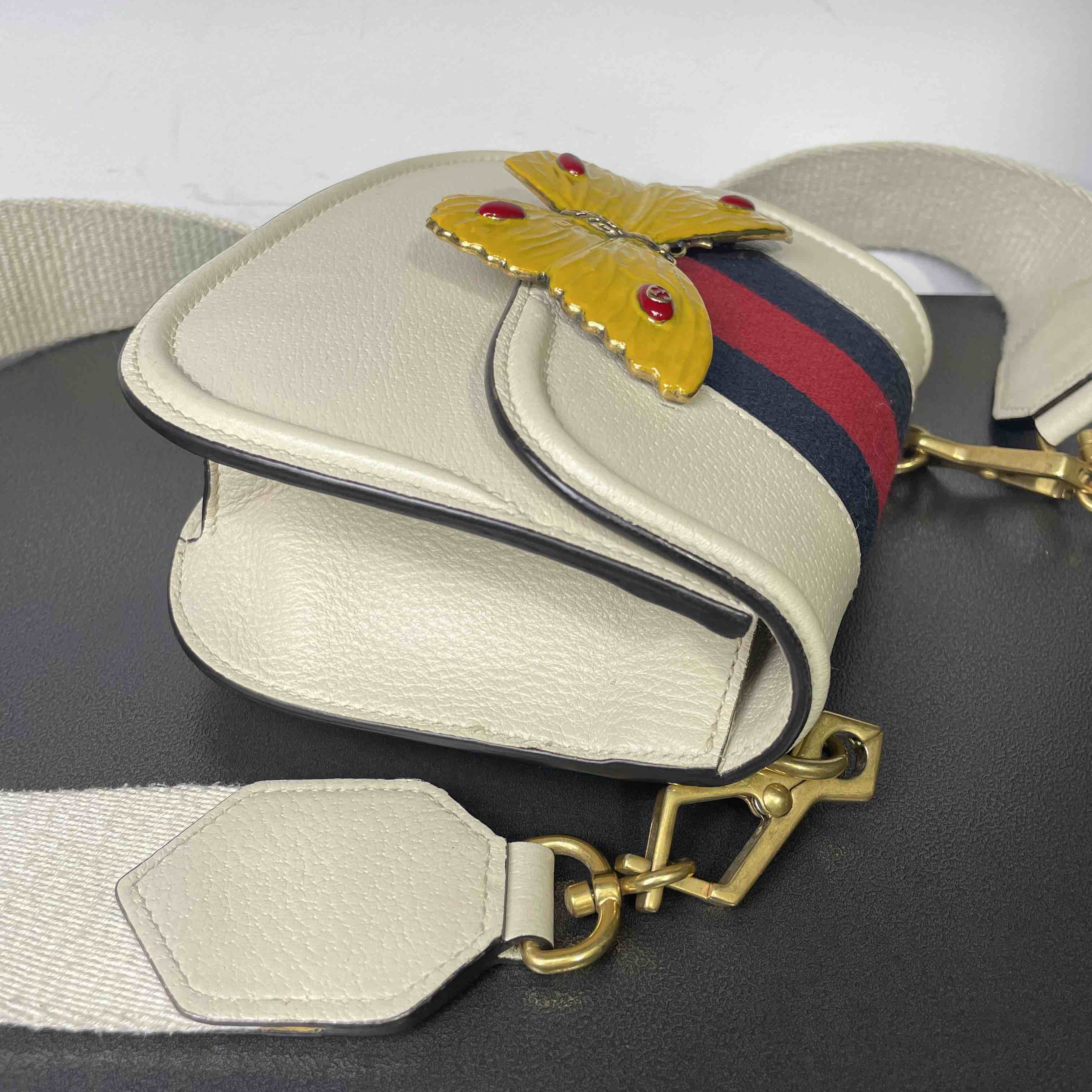 Gucci OphiDiora White Leather Crossbody Bag