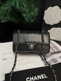 Chanel Black Snakeskin Large Mini Crossbody Bag
