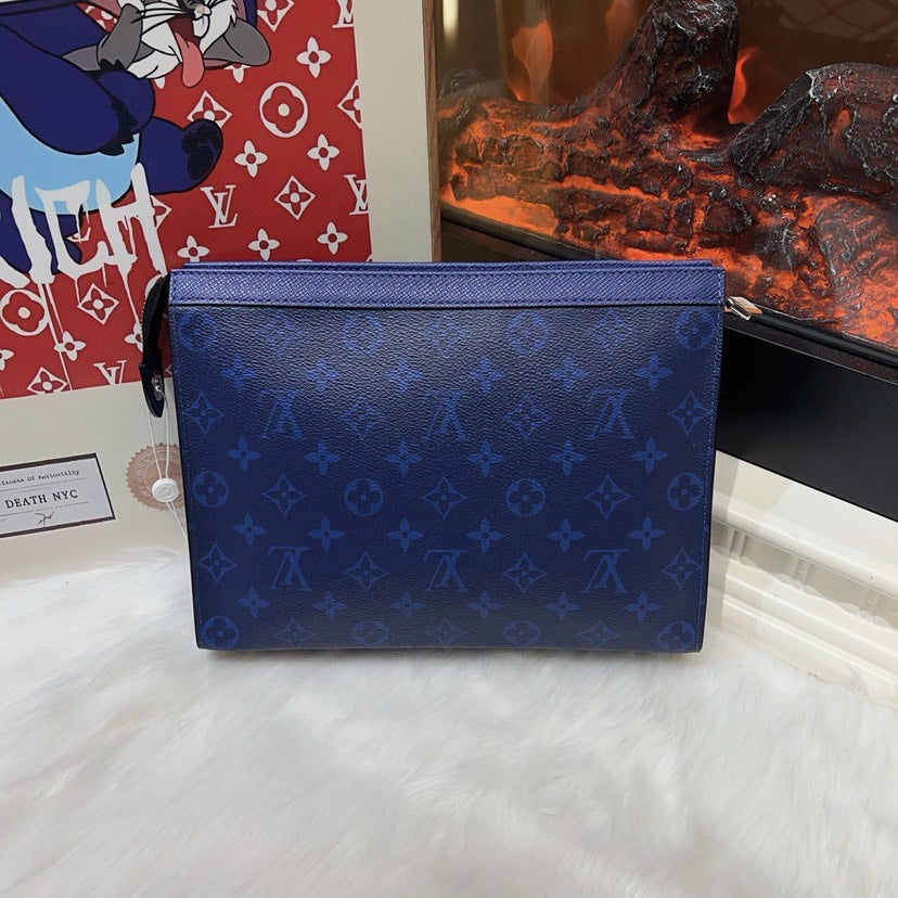Louis Vuitton Microchip Blue Monogram Clutch