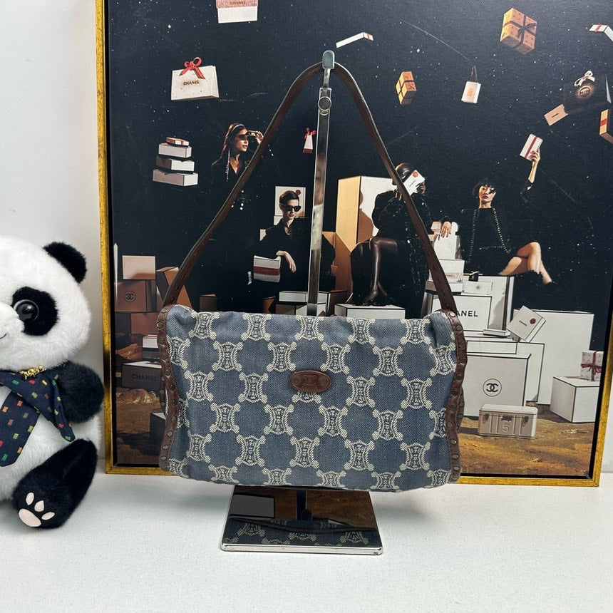 Celineline Boogie Blue Canvas Shoulder Bag