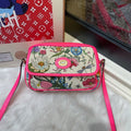 Gucci Floral Canvas Pink Leather Crossbody Bag MeDiorum
