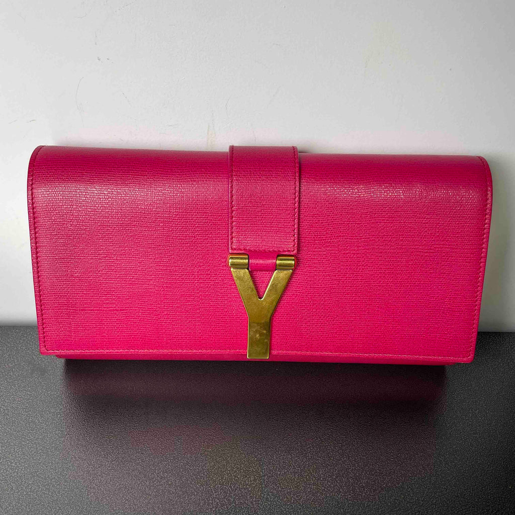 Saint Laurent Y Ligne Pink Clutch