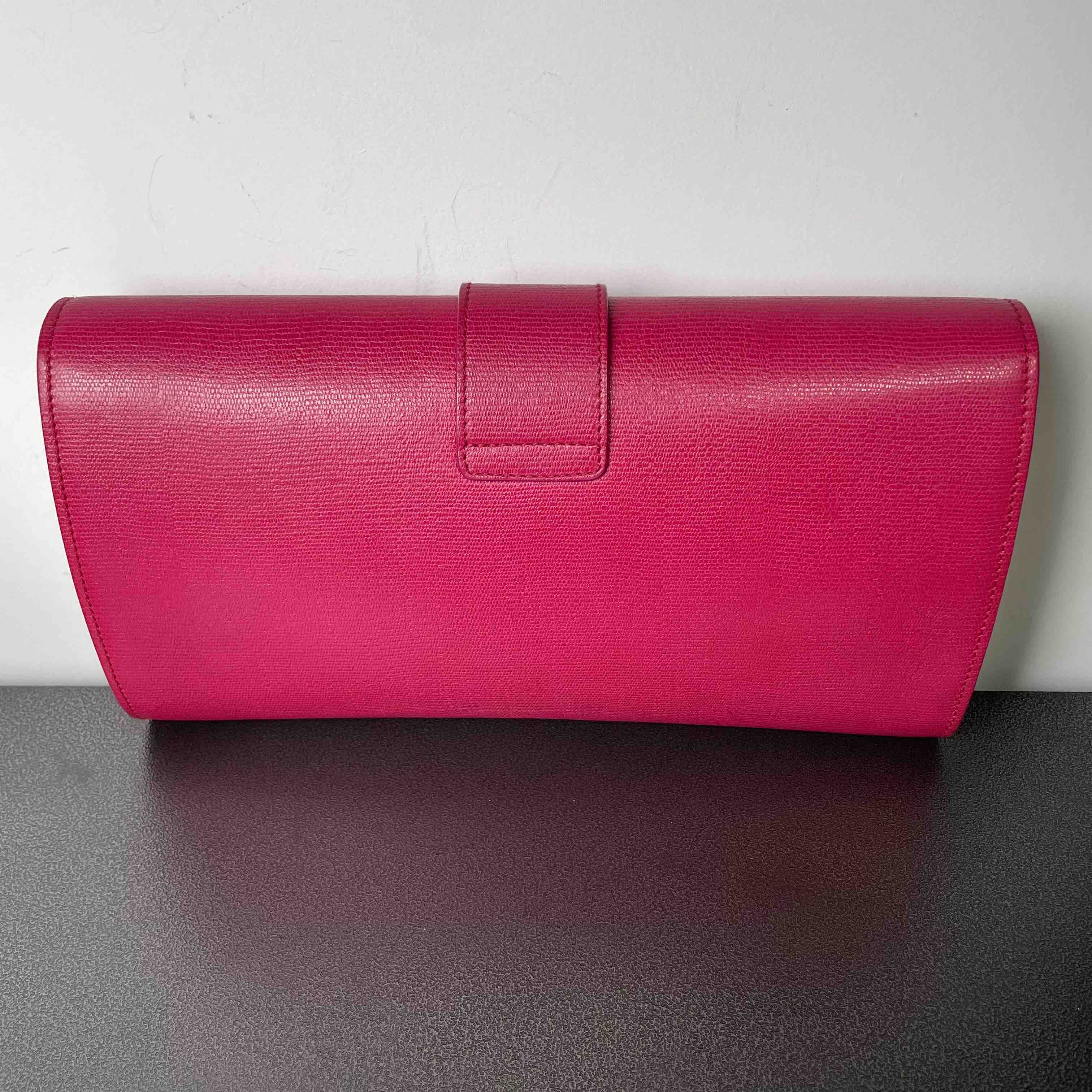 Saint Laurent Y Ligne Pink Clutch