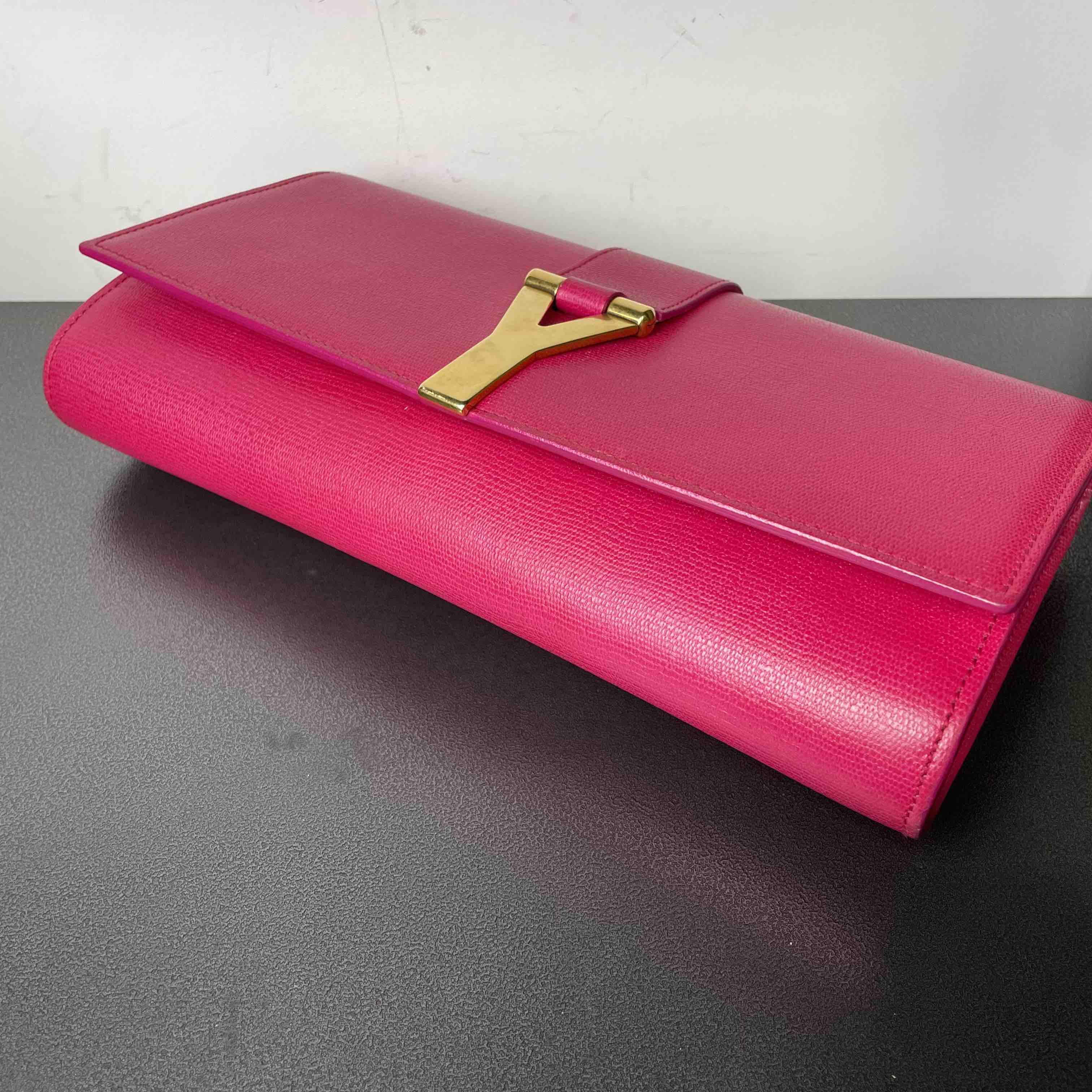 Saint Laurent Y Ligne Pink Clutch