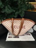 Celineline Tanabata Limited Couffin Vegetable Basket Shoulder Bag Tan White
