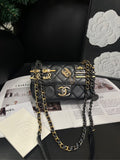 Chanel 22C Black Gold Badge Crossbody Bag MeDiorum