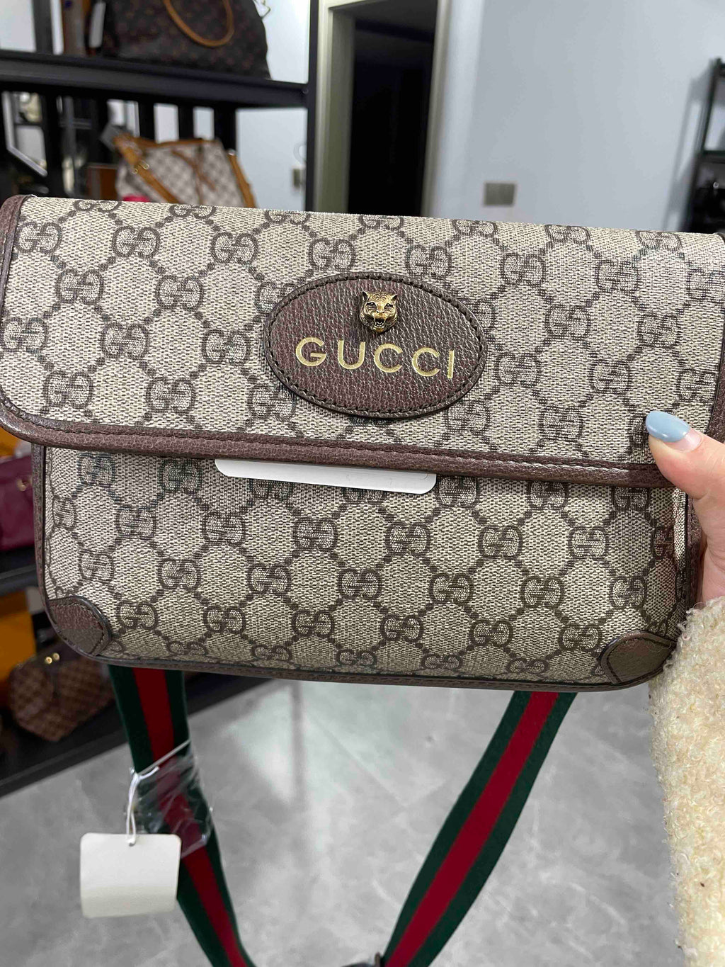Gucci OphiDiora Beige Canvas Crossbody Bag