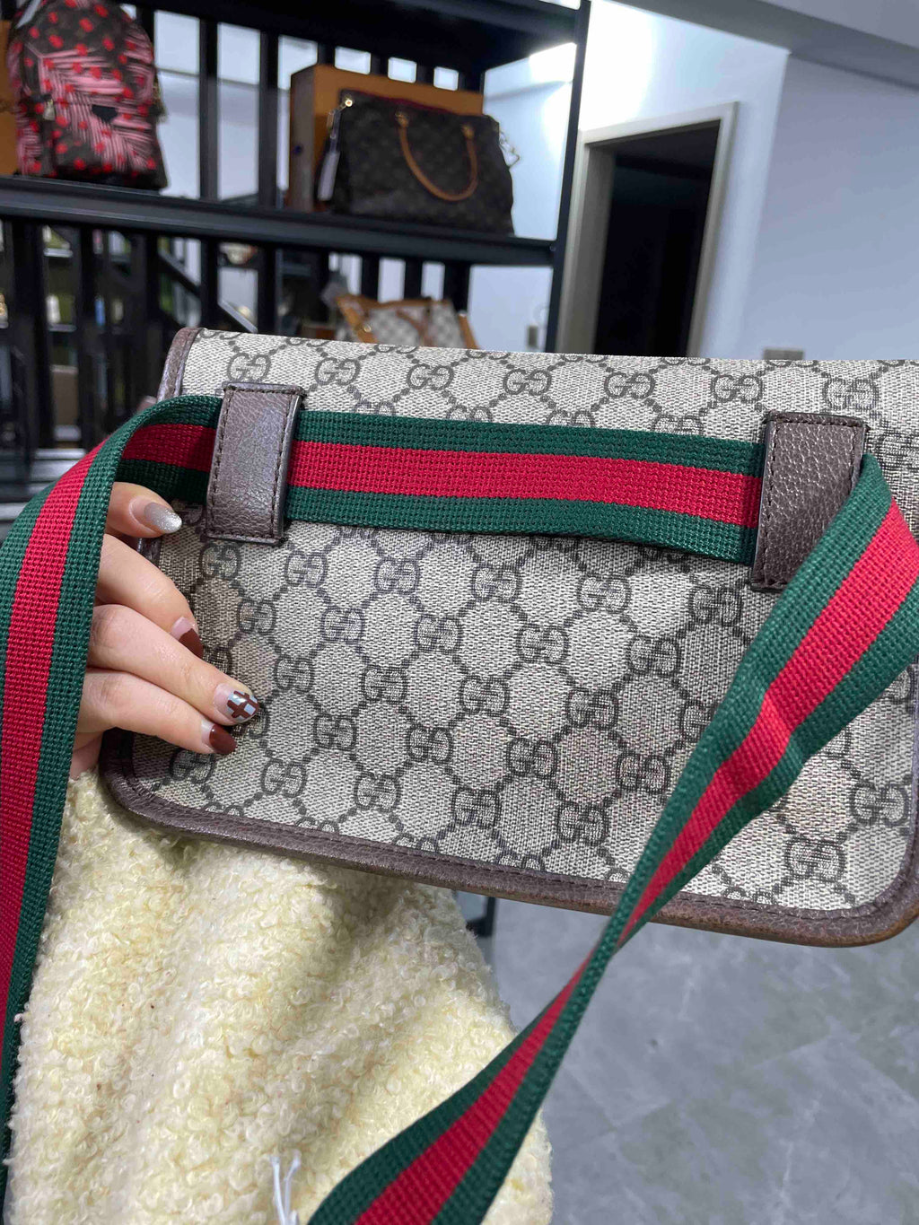 Gucci OphiDiora Beige Canvas Crossbody Bag