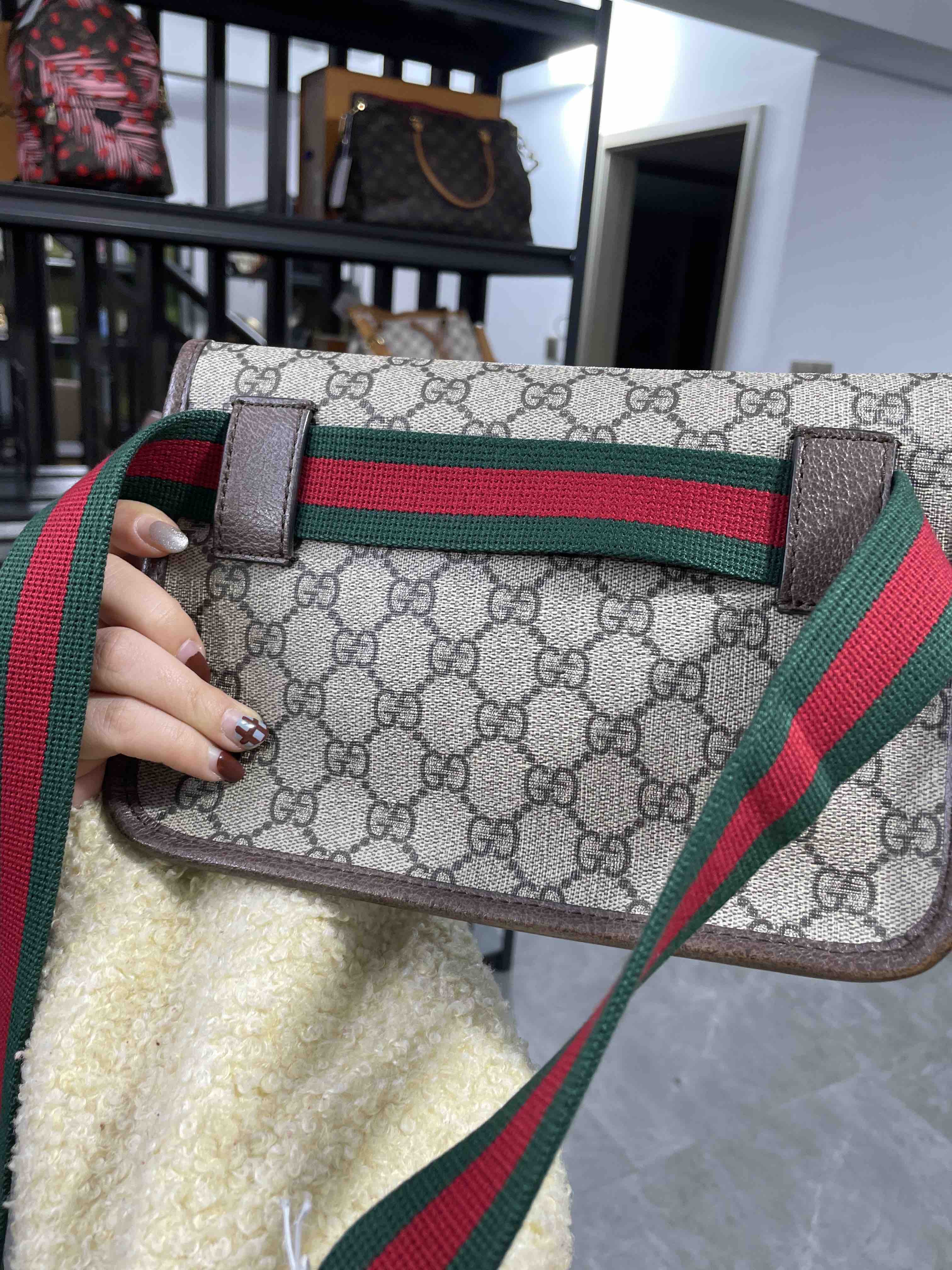 Gucci OphiDiora Beige Canvas Crossbody Bag