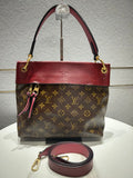 Louis Vuitton Tuileries BesaCeline Brown Red Monogram Canvas Shoulder Bag
