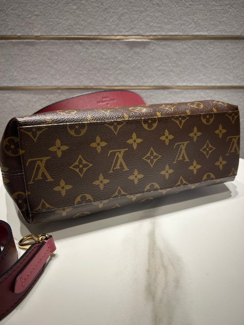 Louis Vuitton Tuileries BesaCeline Brown Red Monogram Canvas Shoulder Bag