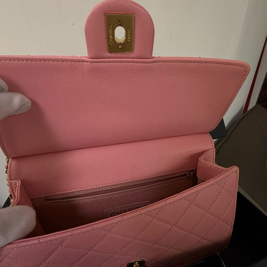 Chanel Classic Flap Pink Quilted Leather Shoulder Bag