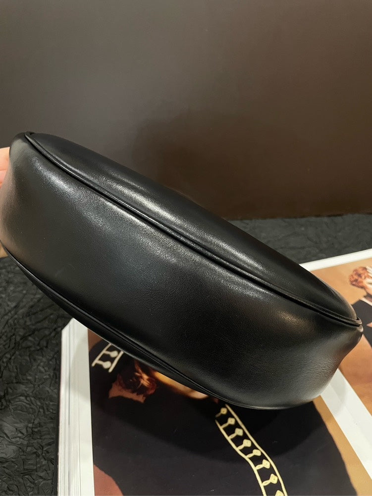 Celineline Triomphe Ave Black Leather Hobo Shoulder Bag Medium