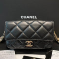 Chanel Classic Black Quilted Leather Flap Bag Medium