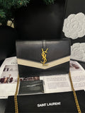 Saint Laurent Black White Colour Block Envelope Crossbody Bag