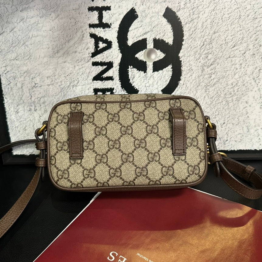 Gucci Gucci Supreme Beige Brown Double Layer Crossbody Waist Bag
