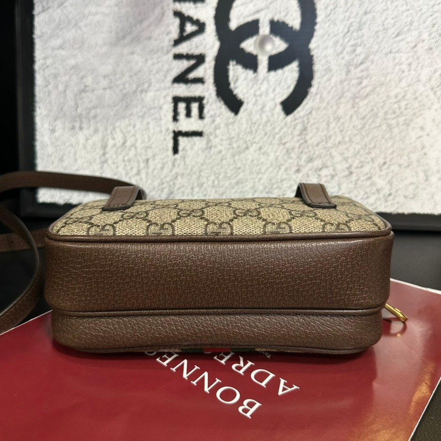 Gucci Gucci Supreme Beige Brown Double Layer Crossbody Waist Bag