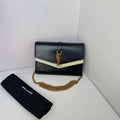 Saint Laurent Monogram Envelope Crossbody Bag Black and White