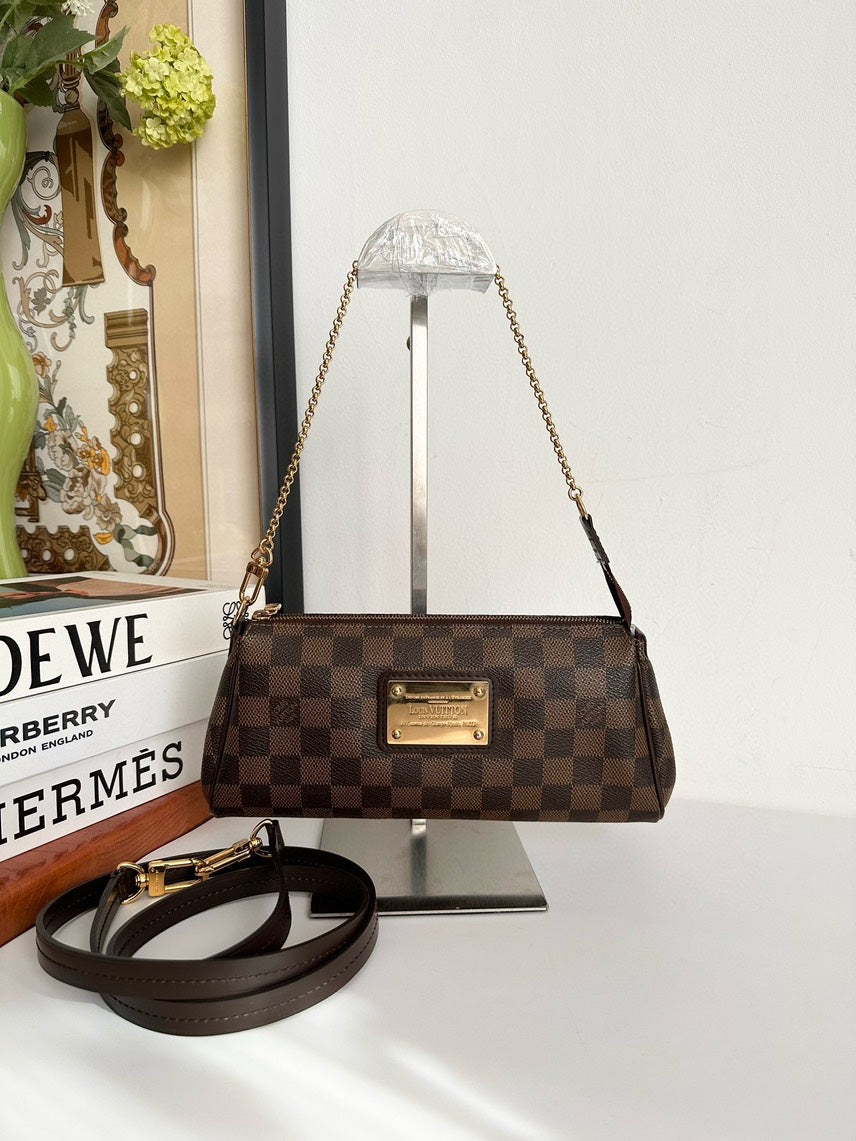 Louis Vuitton Eva Damier Ebene Canvas Crossbody Bag Brown MeDiorum