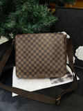 Louis Vuitton Checkerboard Flap Postman Brown Crossbody Bag