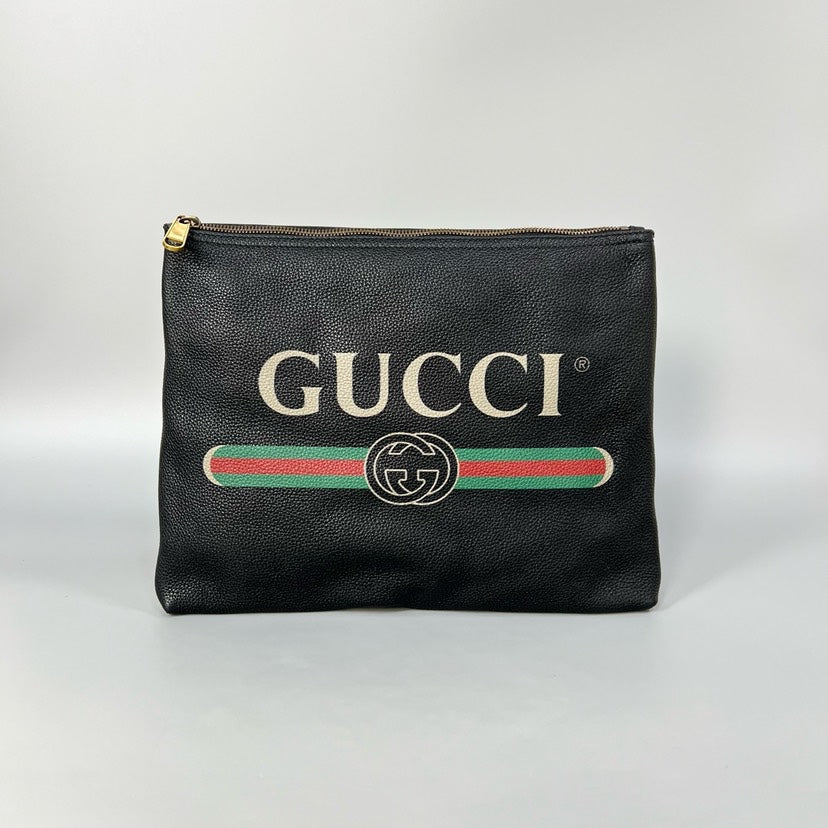 Gucci Black Logo Clutch Bag