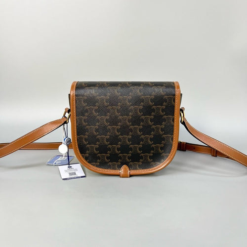 Celine Folco Brown Crossbody Bag 18x16cm