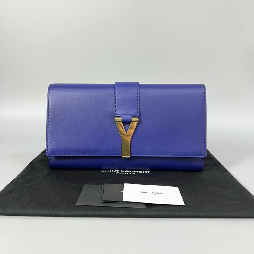 Saint Laurent Belle de Jour Blue Clutch