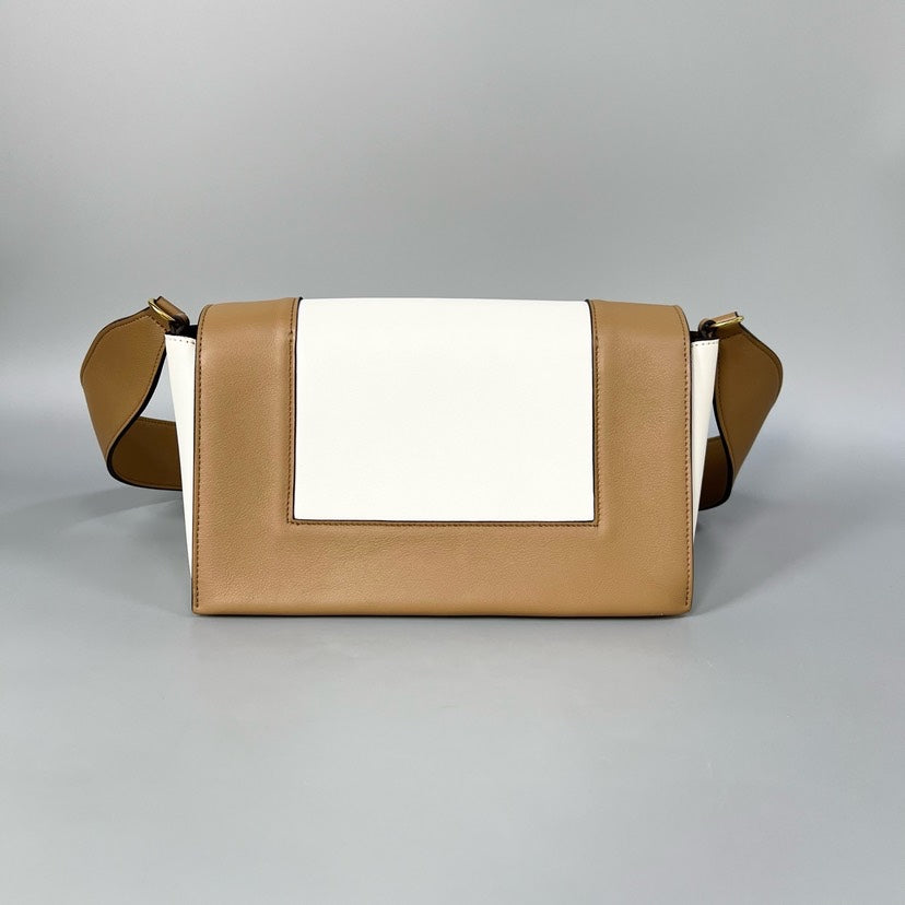 Celineline Frame Bag Tan White Shoulder Bag