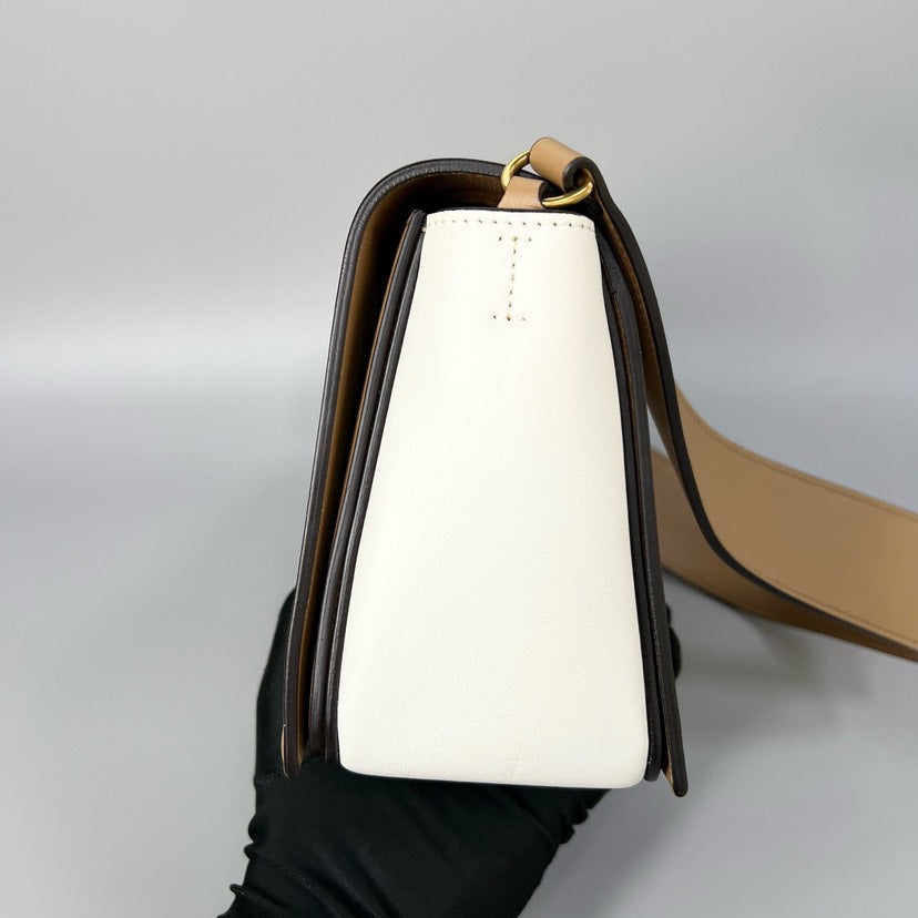 Celineline Frame Bag Tan White Shoulder Bag