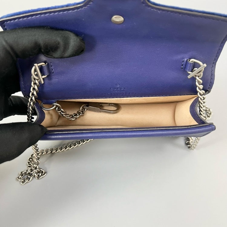 Gucci Dioronysus Mini VeLouis Vuittonet Crossbody Blue
