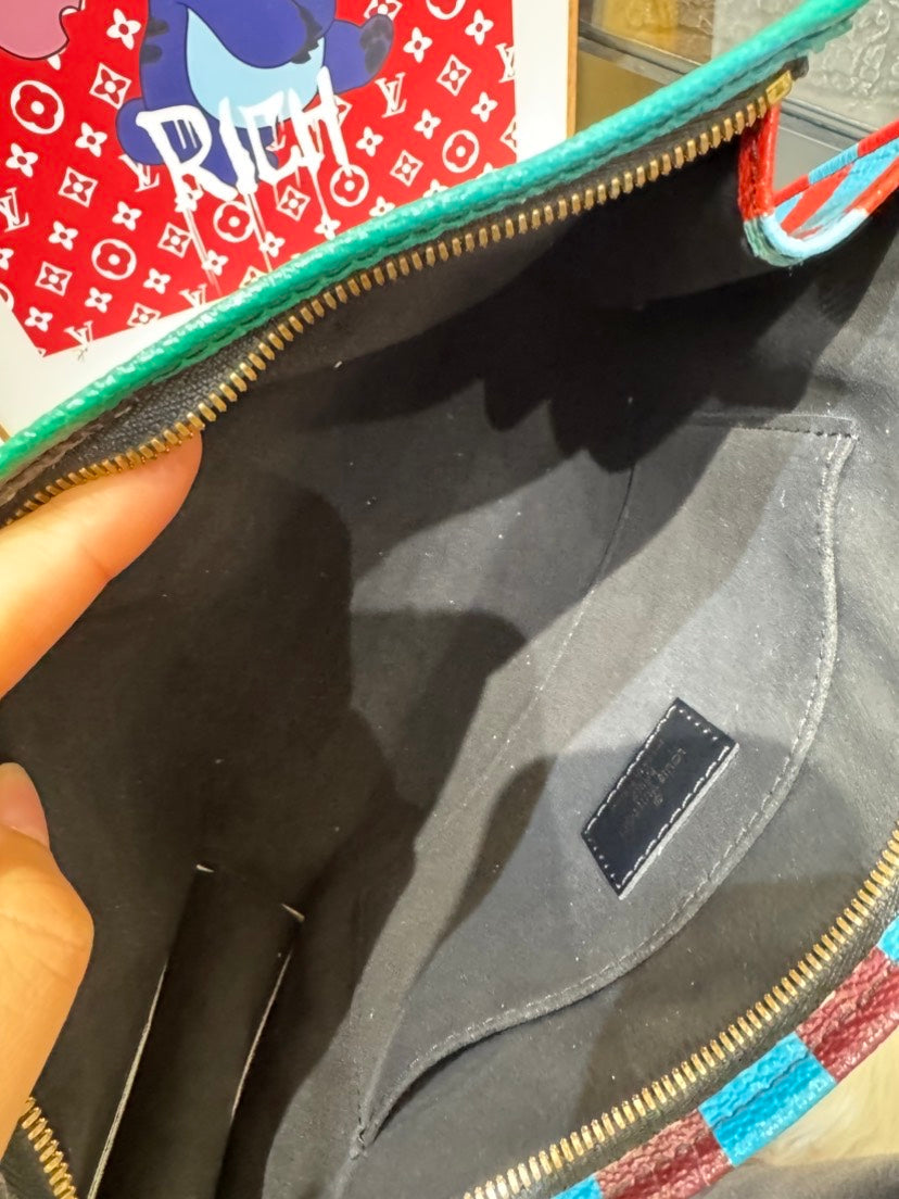 Louis Vuitton Pochette Voyage Blue Multicolor Clutch