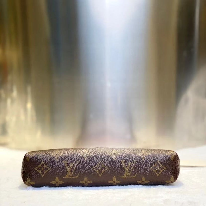 Louis Vuitton Pallas Clutch Brown Red Bag